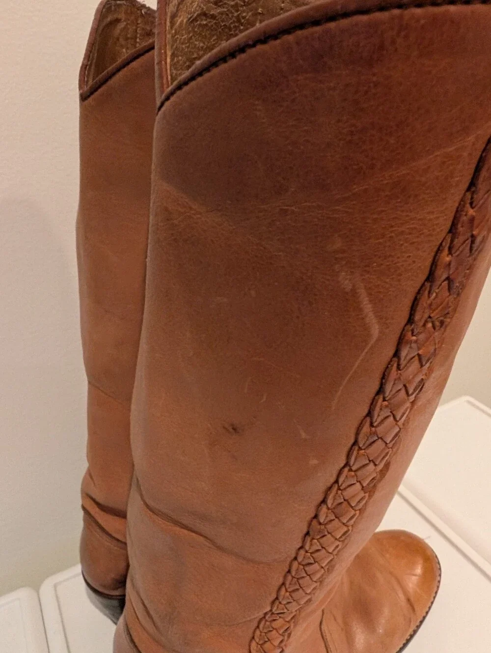 Vintage Frye Women's Leather Boots - Tan